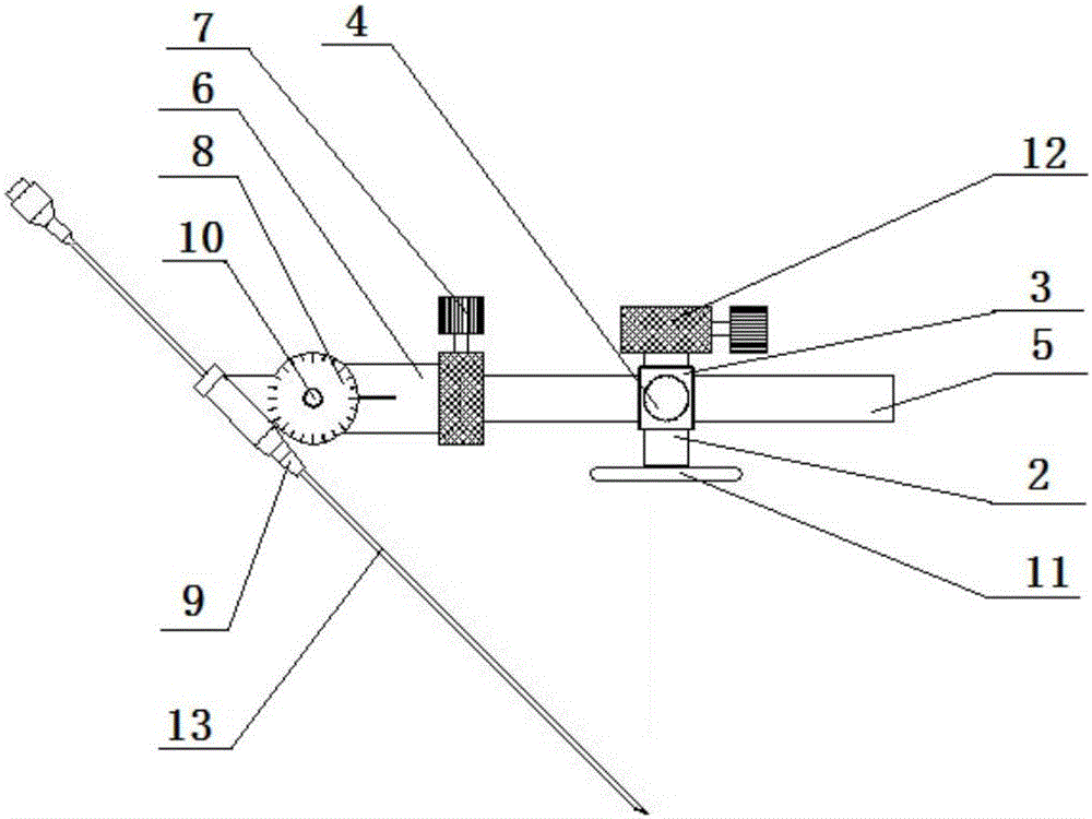 Intervertebral foramen puncture guide device