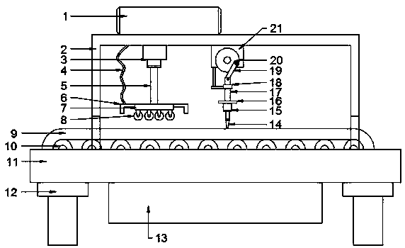 Bamboo chip trepanning and grinding integrated automation device