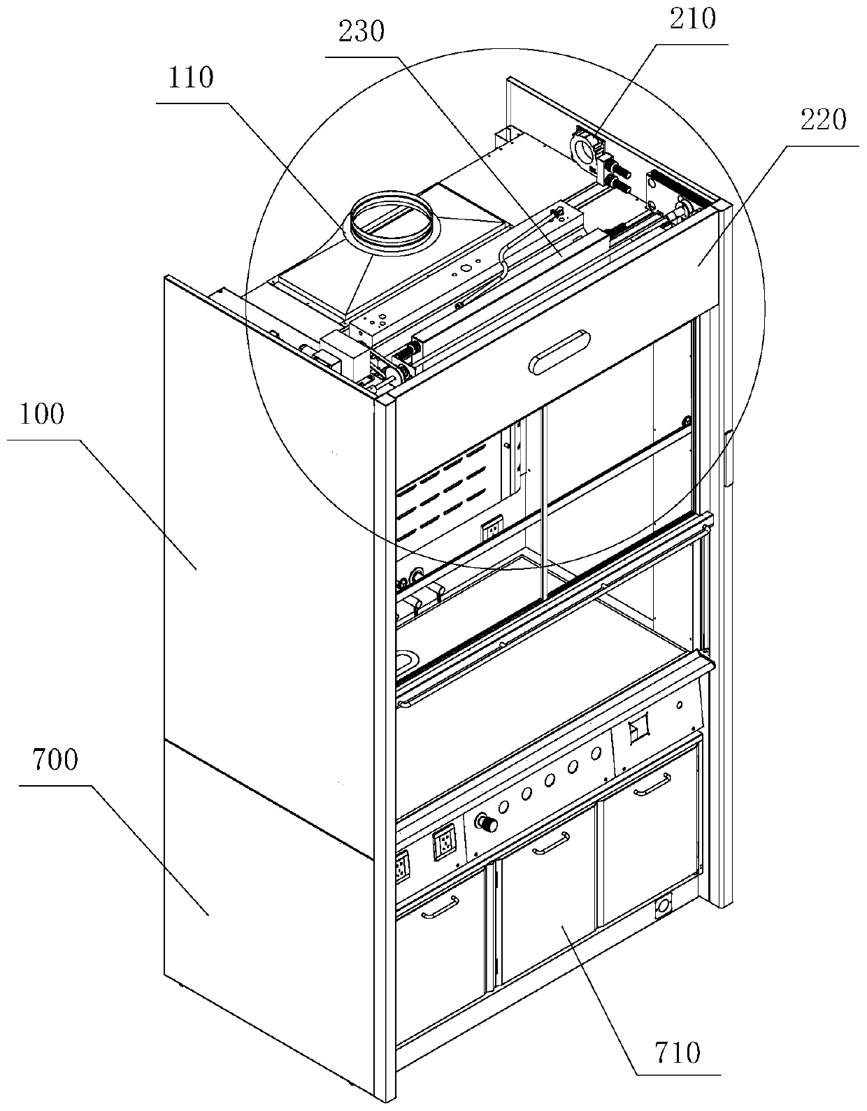 Energy-saving air-supplementing ventilation cabinet