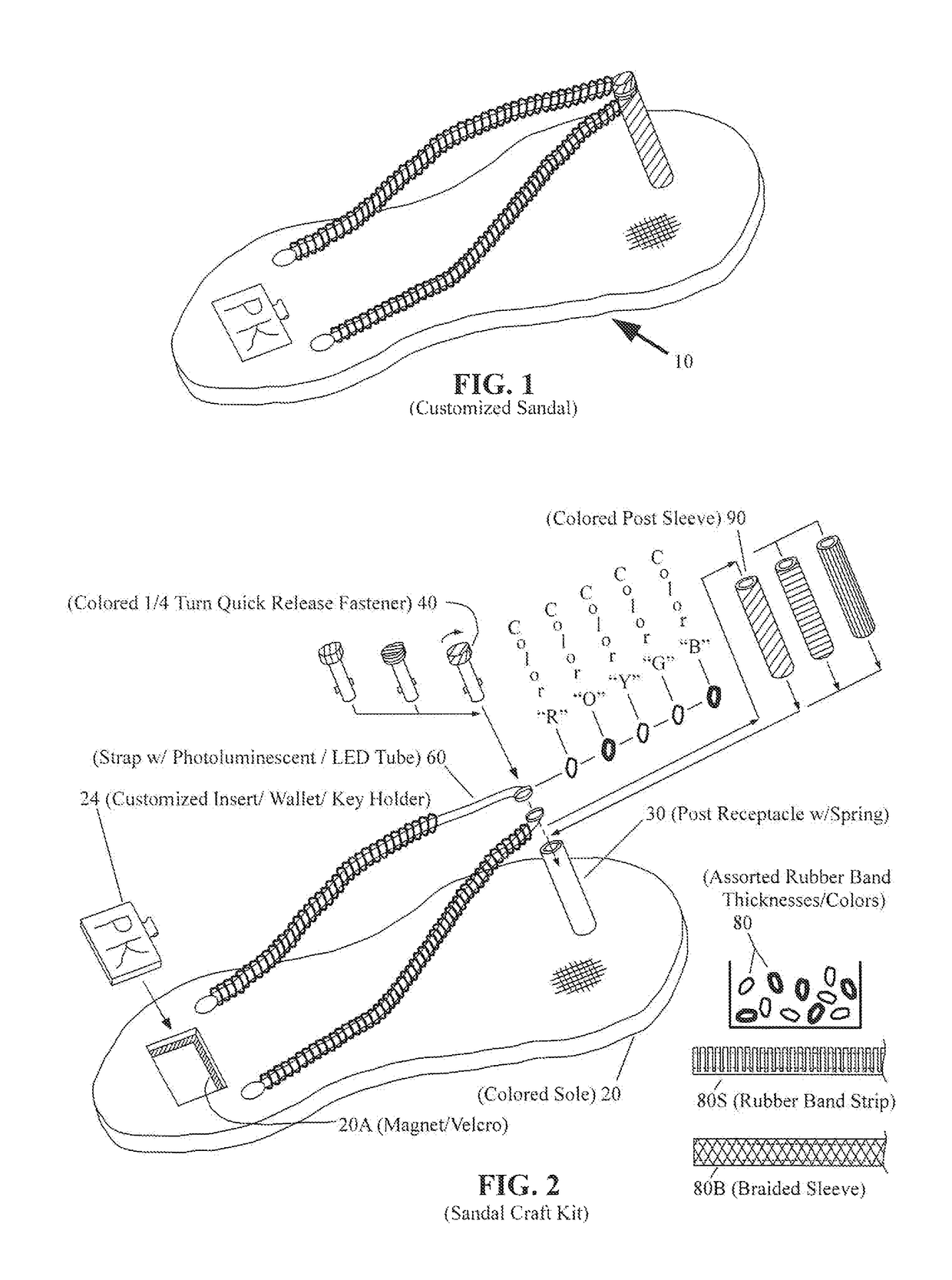 Quick release and interchangeable sandal strap/flip flop strap crafting system