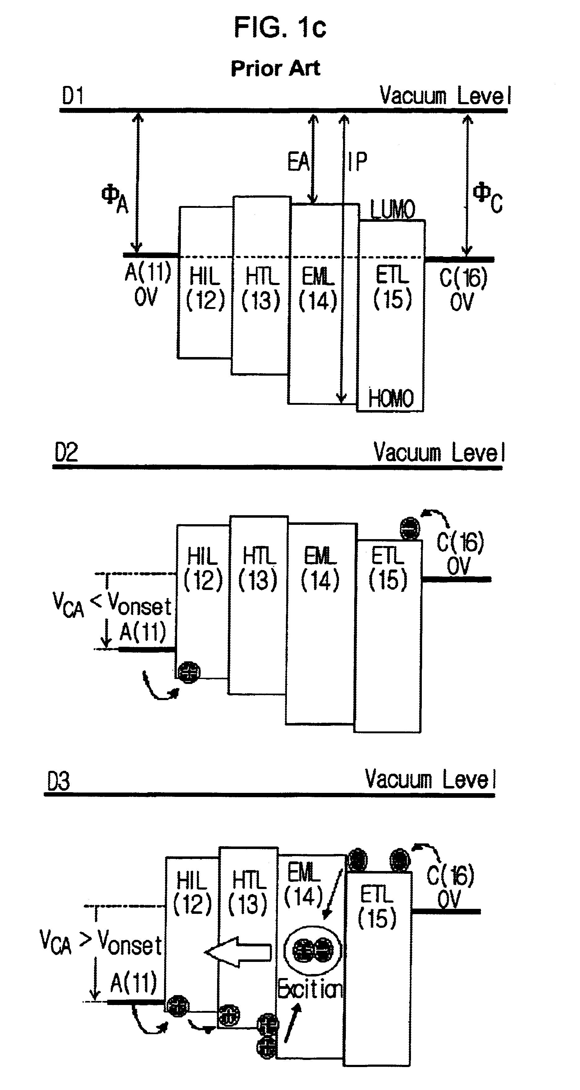 Three-terminal organic electro-luminescent device