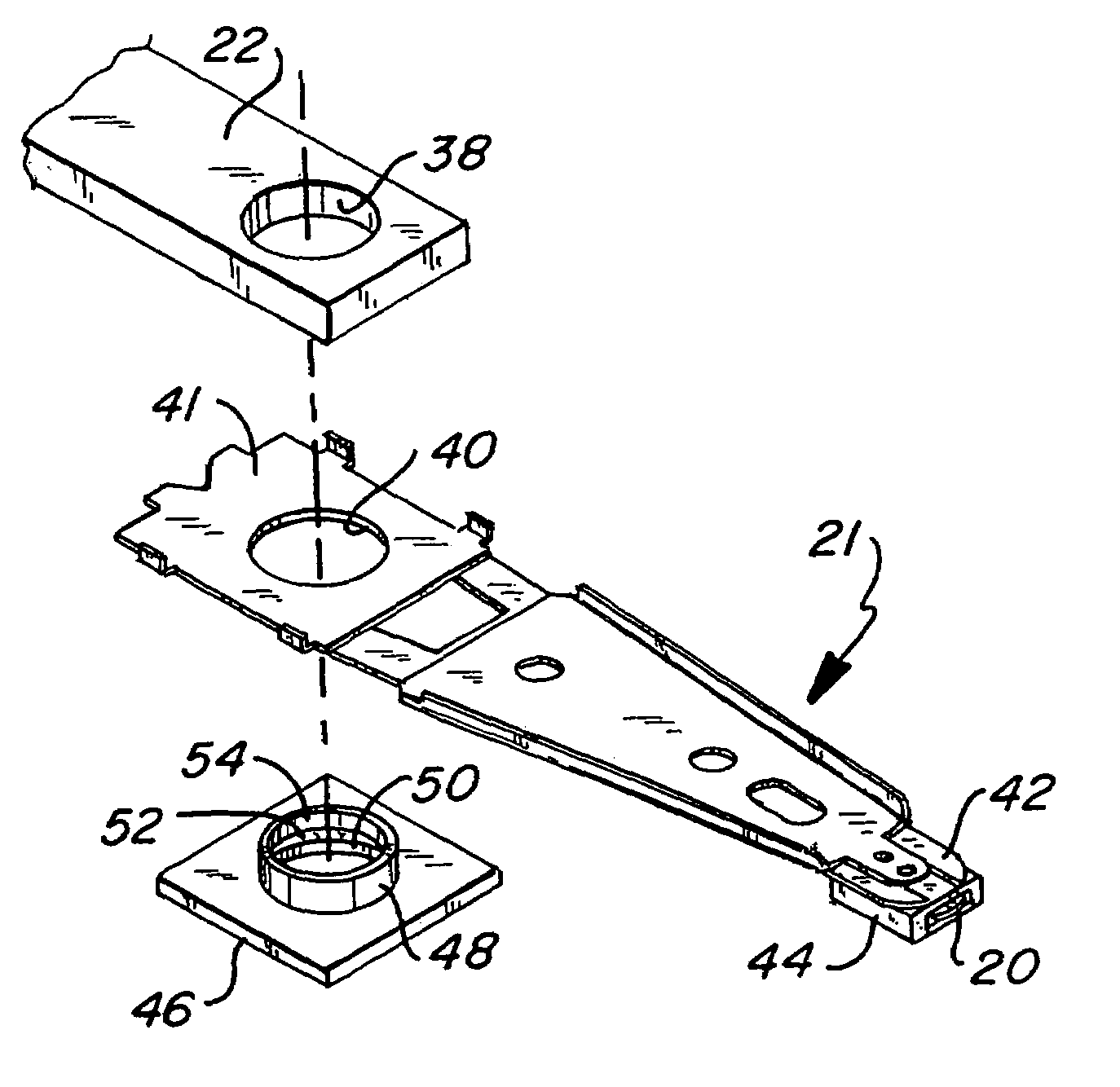 Method of assembling an actuator assembly of a disk drive and of reducing torque out retention values in subsequent de-swaging