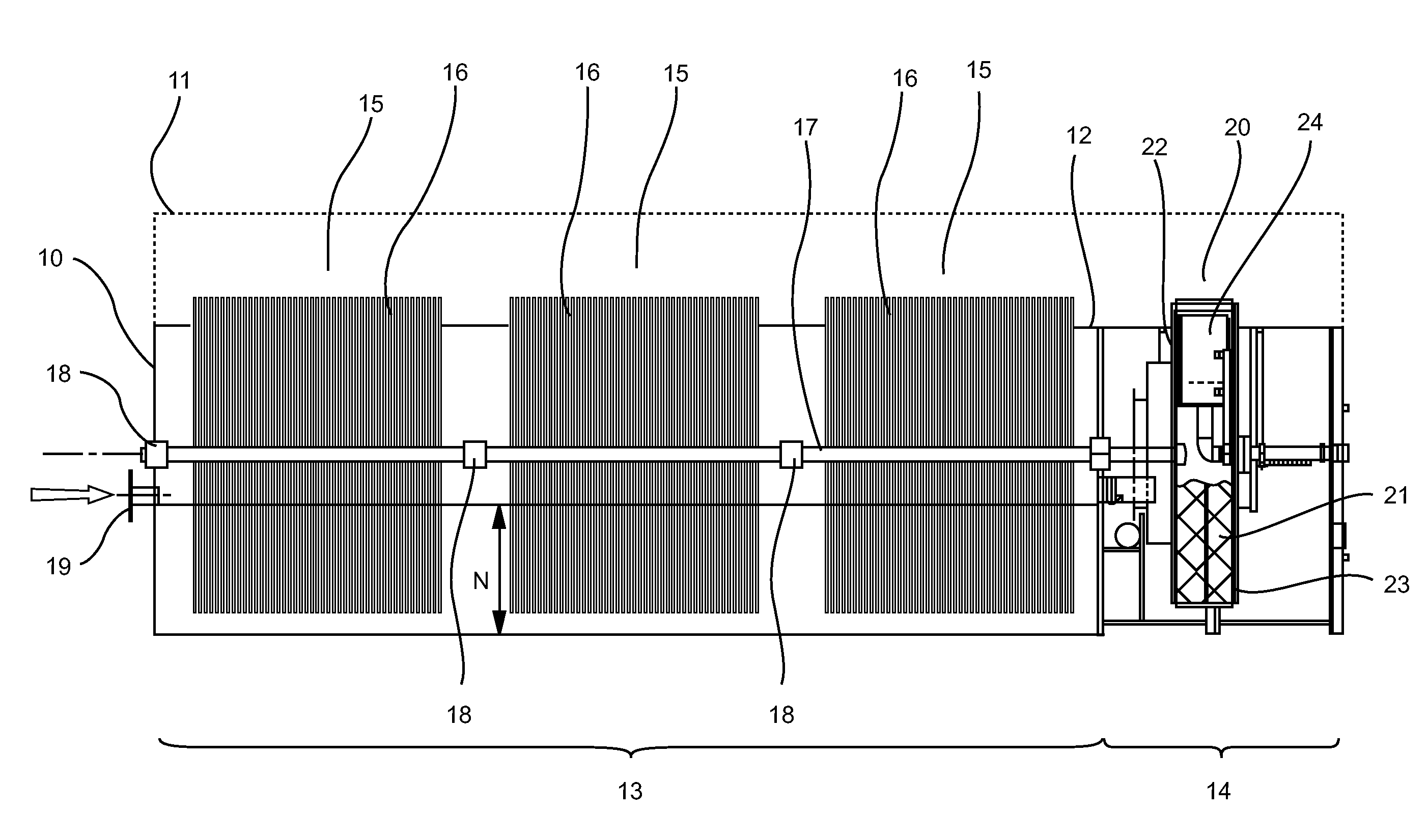 Device for Treating Water Comprising a Solid Filter Drum