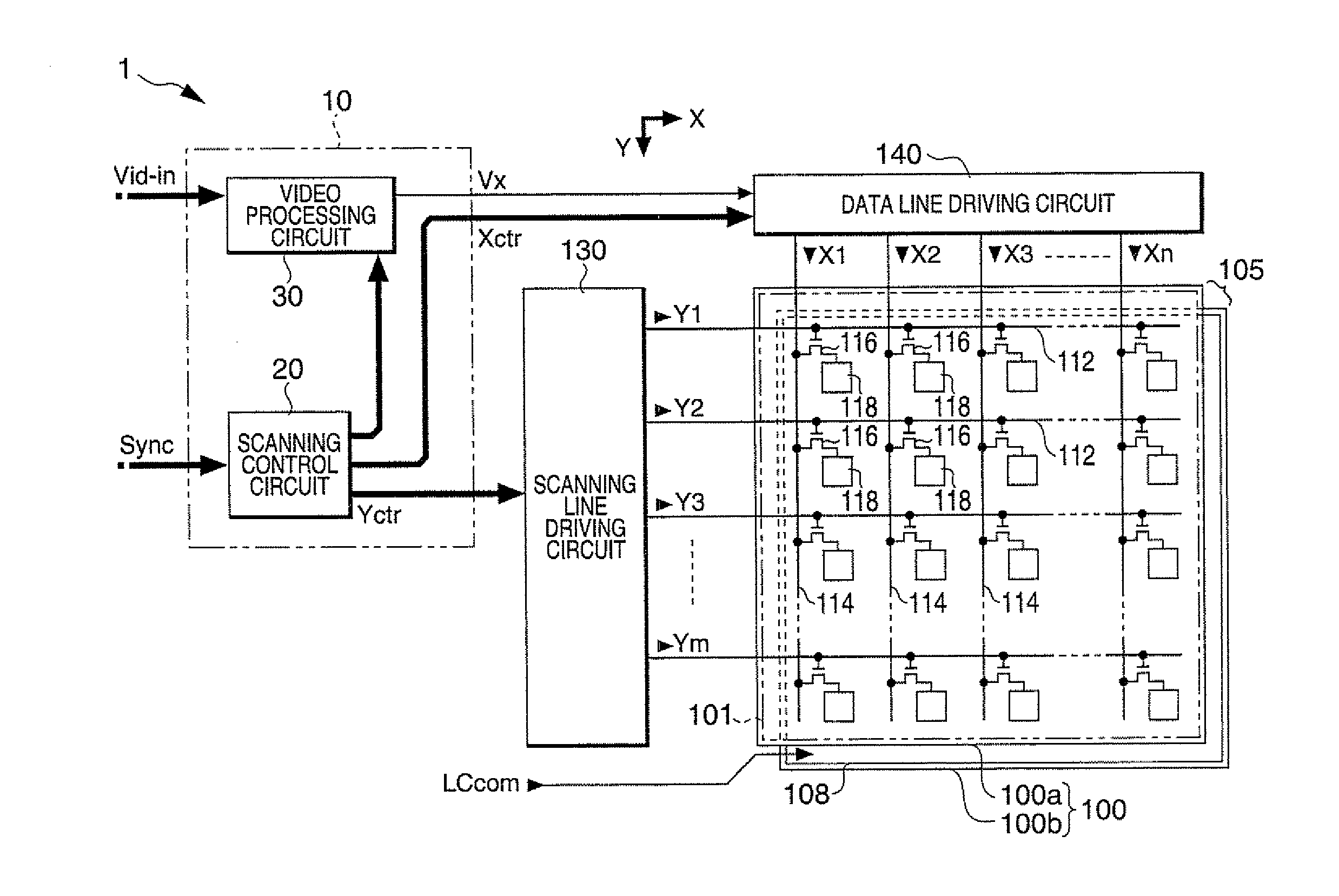 Video processing circuit, video processing method, liquid crystal display device, and electronic apparatus