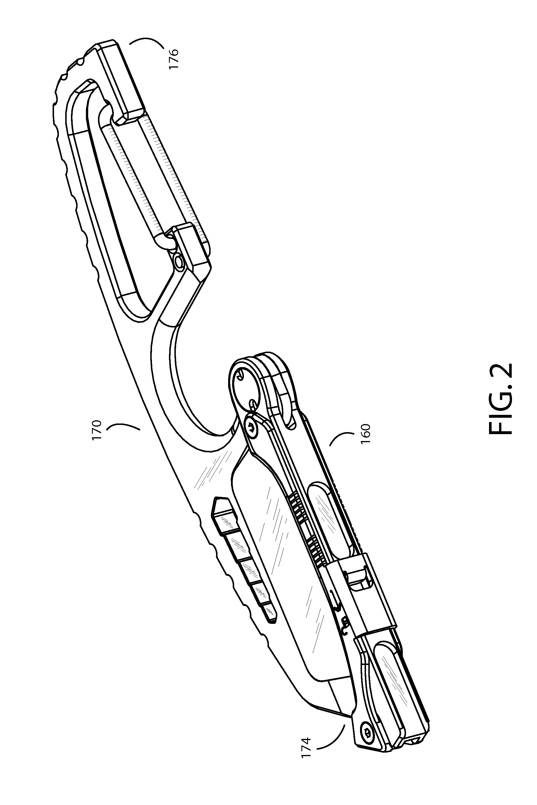 Survival knife with integrated moveable guard