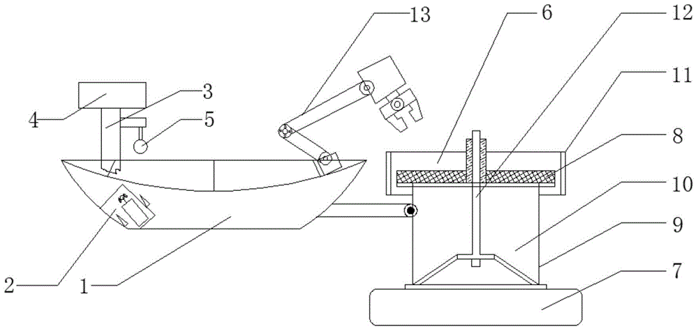 Powered rotary fishpond feed scattering device