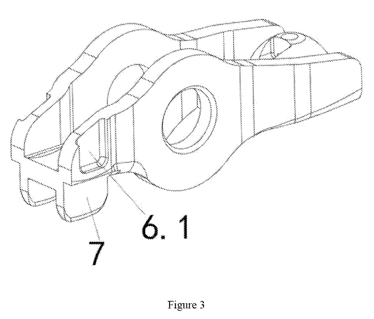 Lightweight rocker arm frame and curved crown part forming process thereof