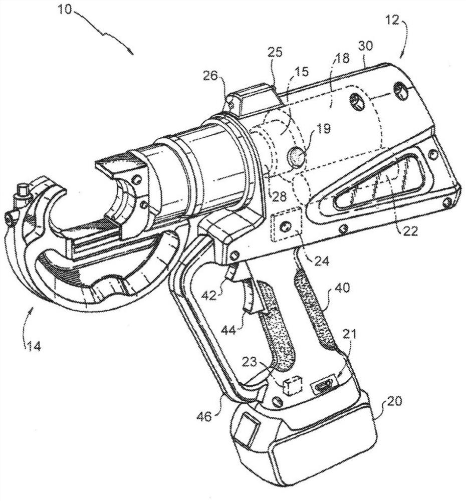 Power tool with crimp localization