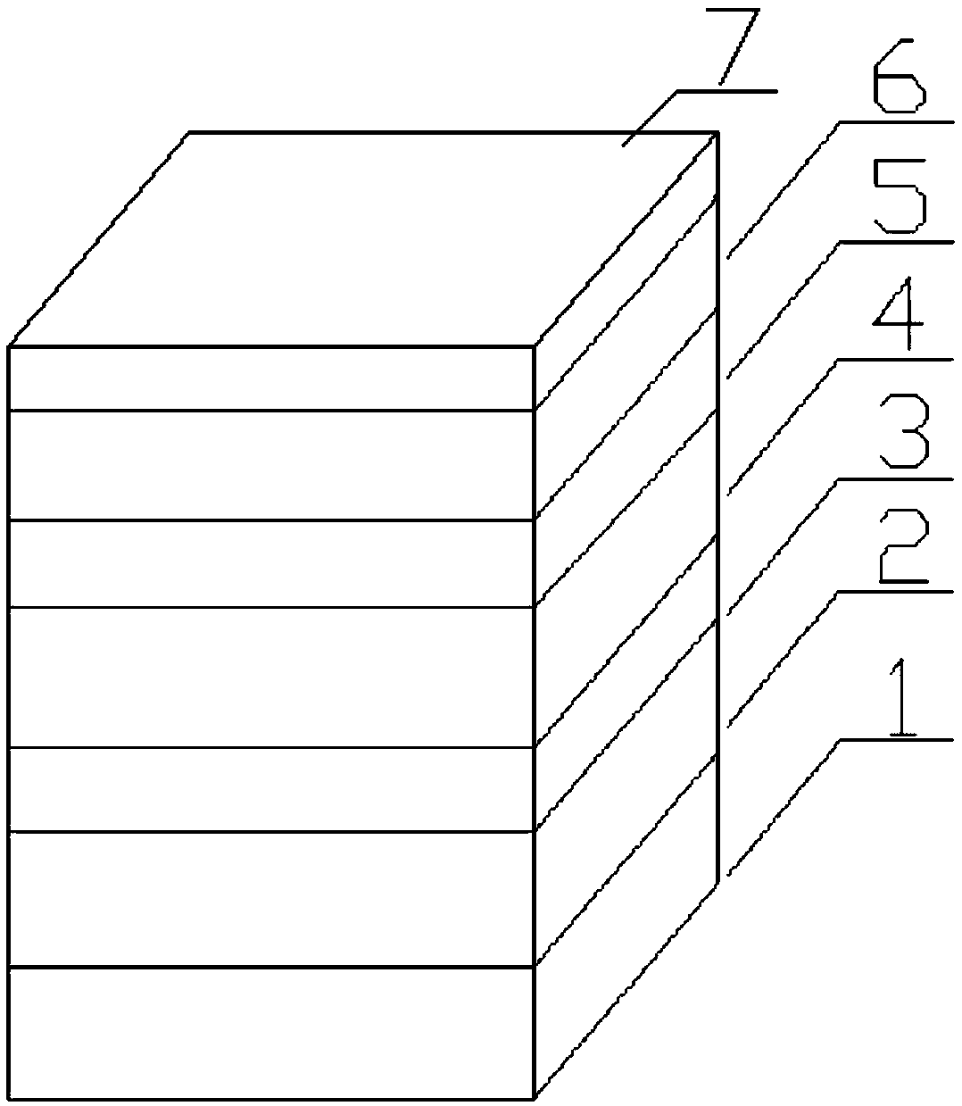 Long-service-life broadband multiplication type organic photoelectric detector and preparation method thereof