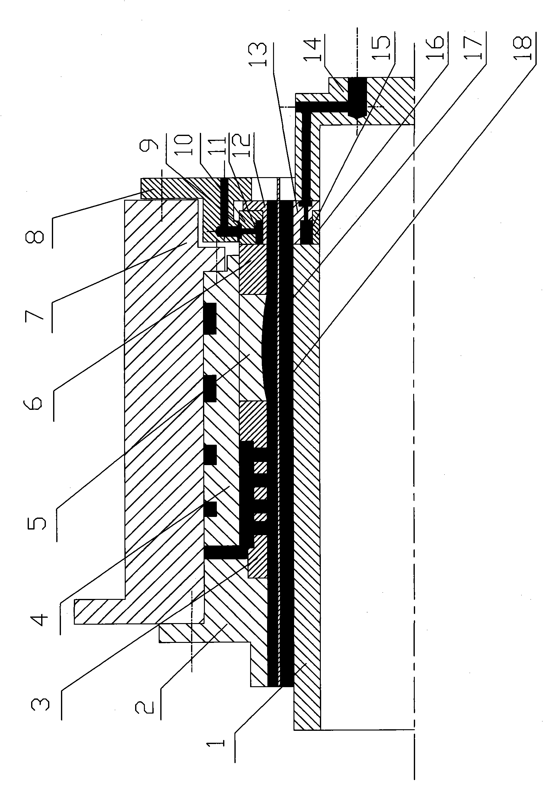 Composite metal plastic pipe extrusion molding device and molding method thereof