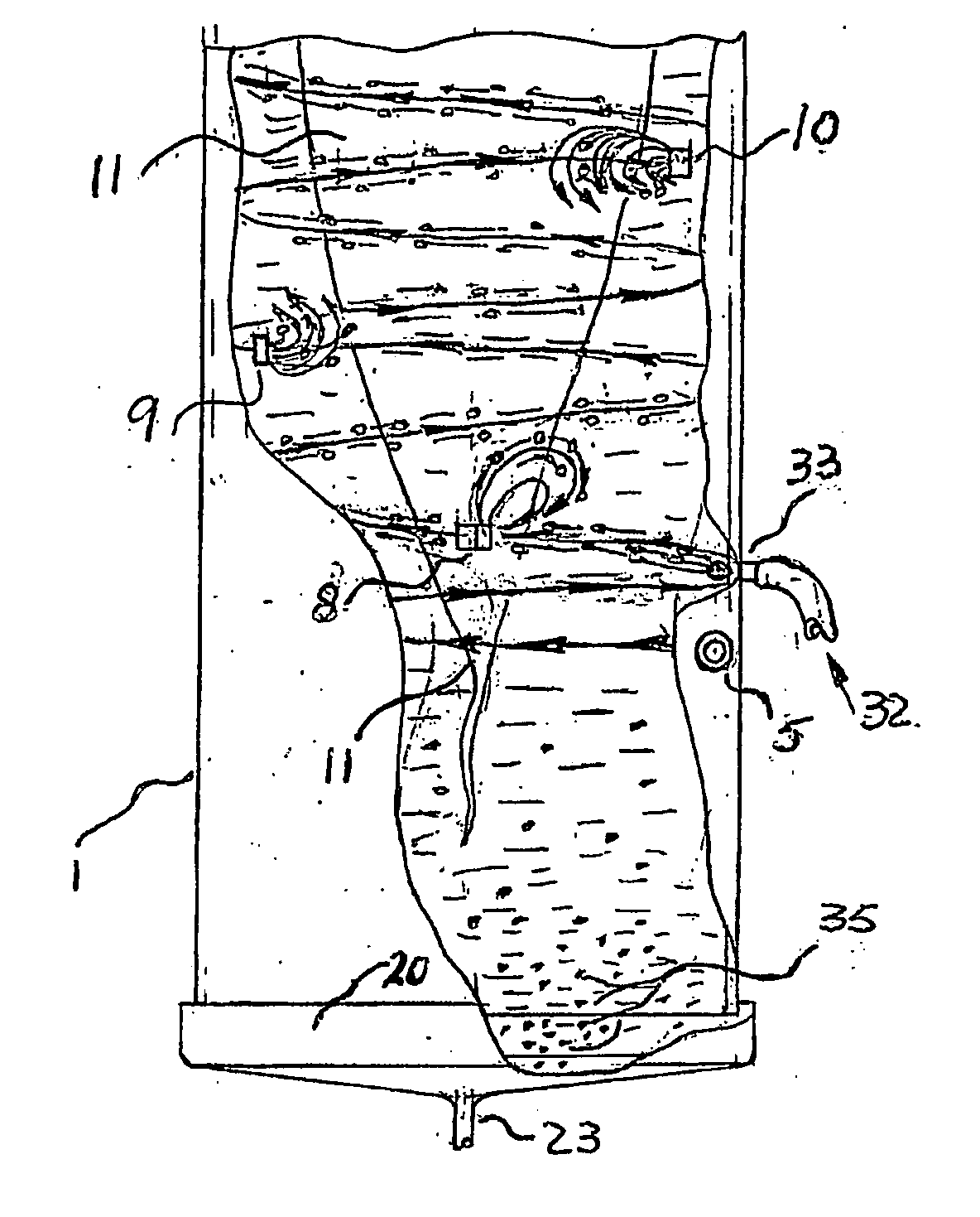 Fluid purification using hydraulic vortex system