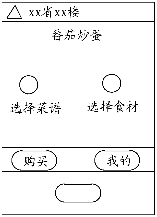 Method, device and system for purchasing food materials