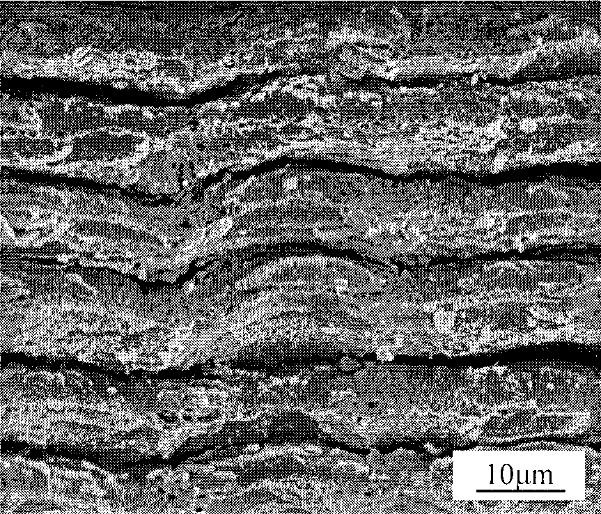 Metal / ceramic microlaminate material and preparation thereof