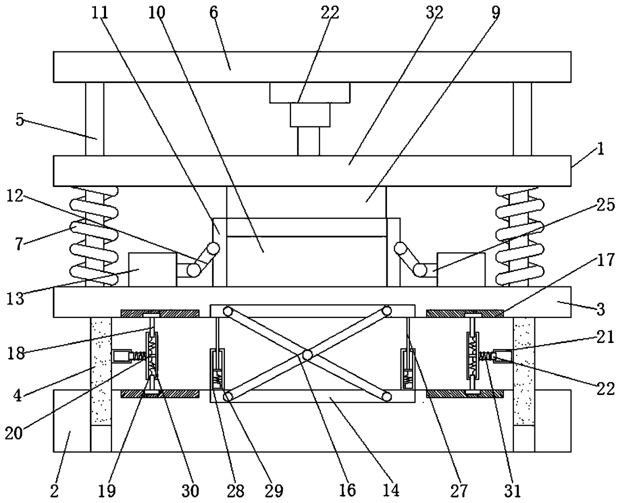 Automatic punching die for prolonging service life