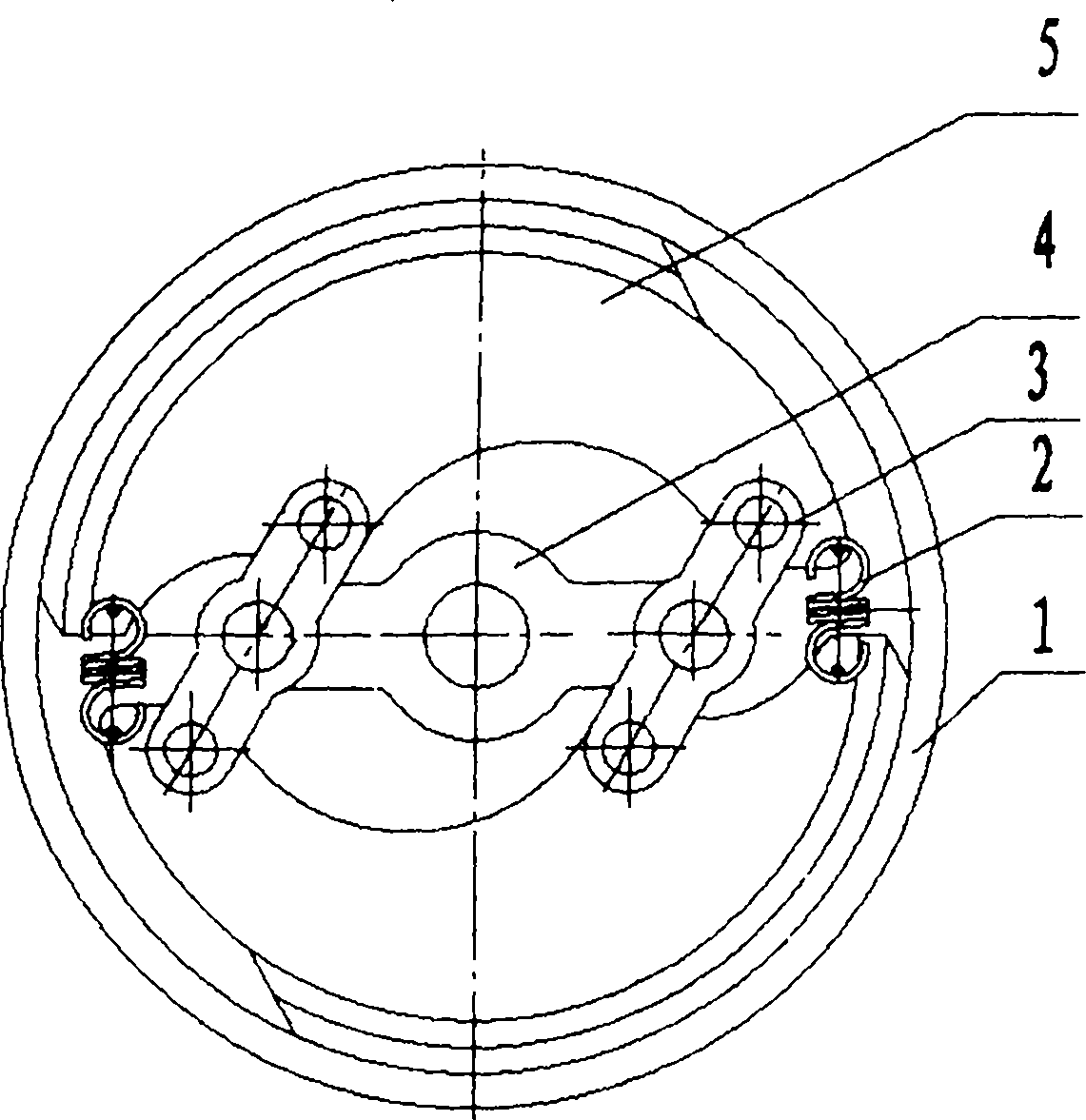 Translational shoe-hub type brake