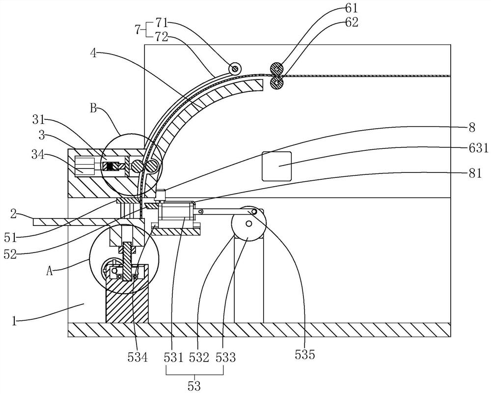 A cutting device for honeycomb paper core production line