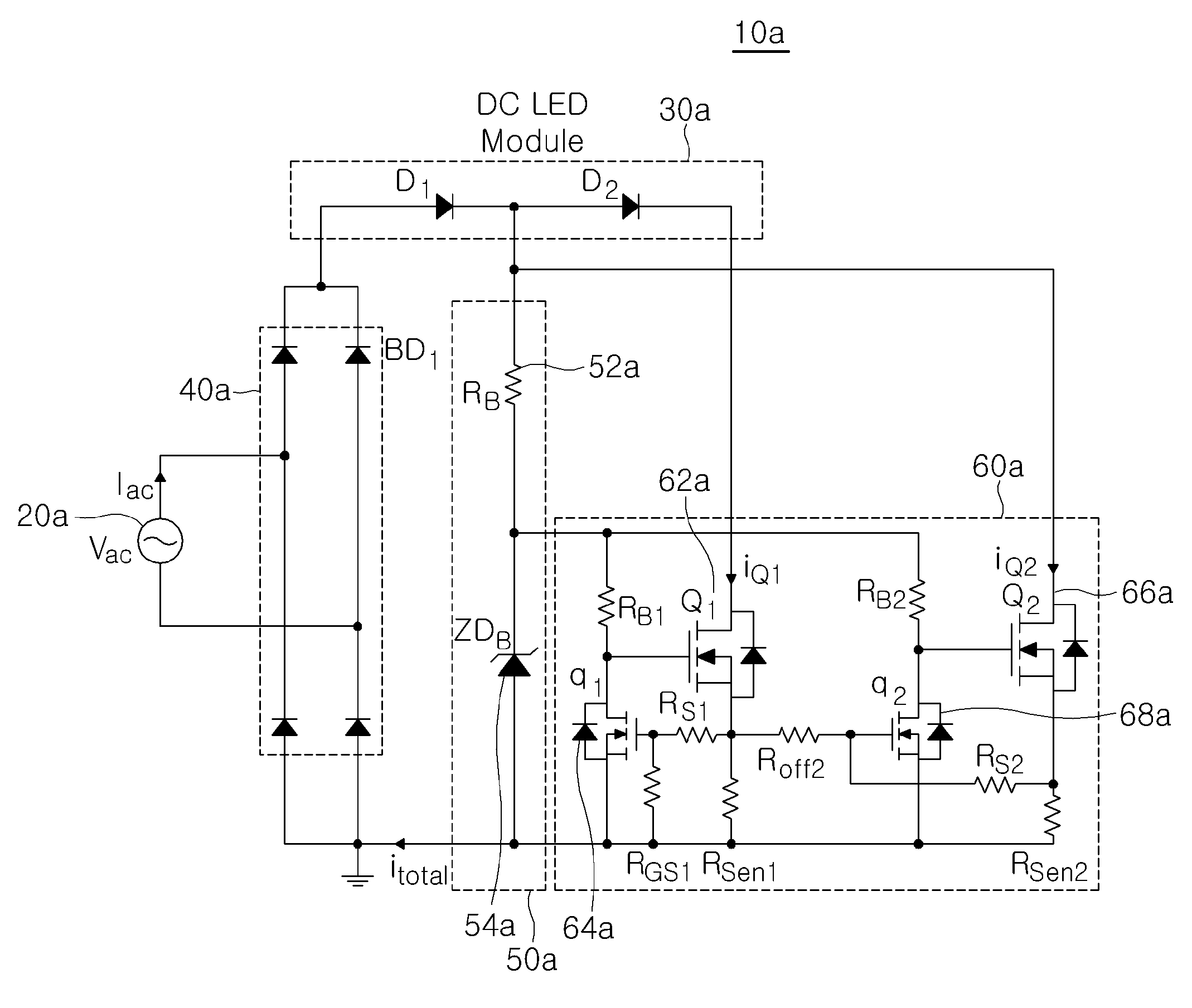 Apparatus for controlling the operation of an led, and method for controlling drive current thereof