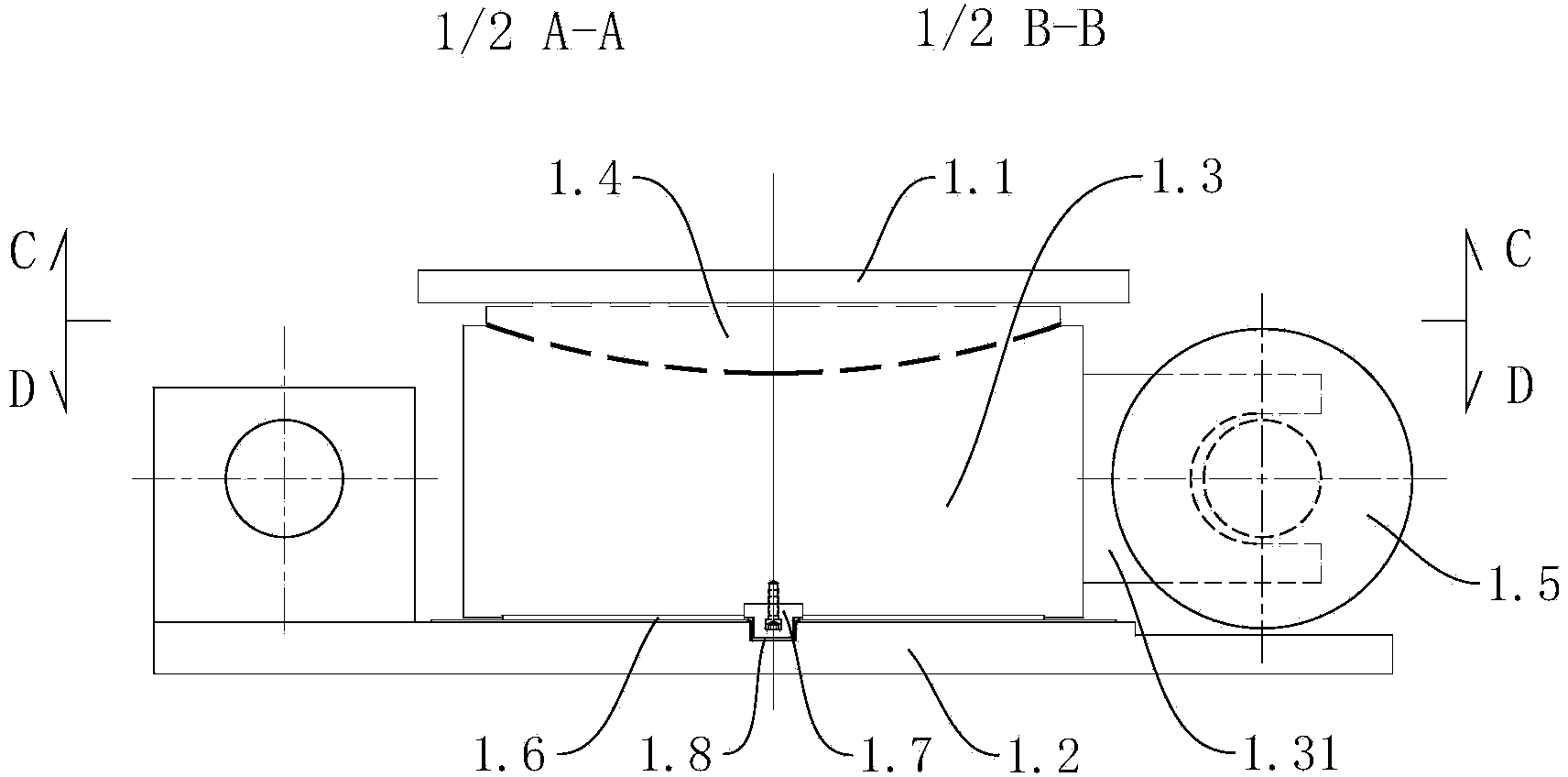 Horizontal elastic limiting and longitudinal hydraulic fusing damping combined support system