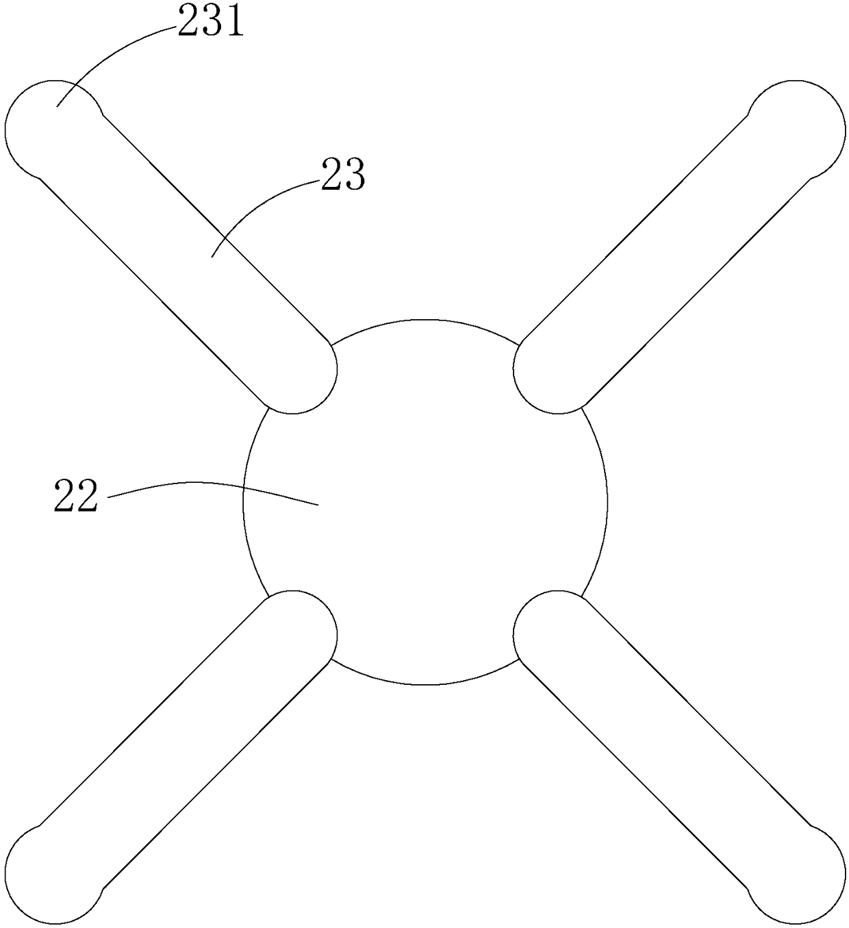 Unmanned aerial vehicle (UAV) and UAV stable landing buffer device