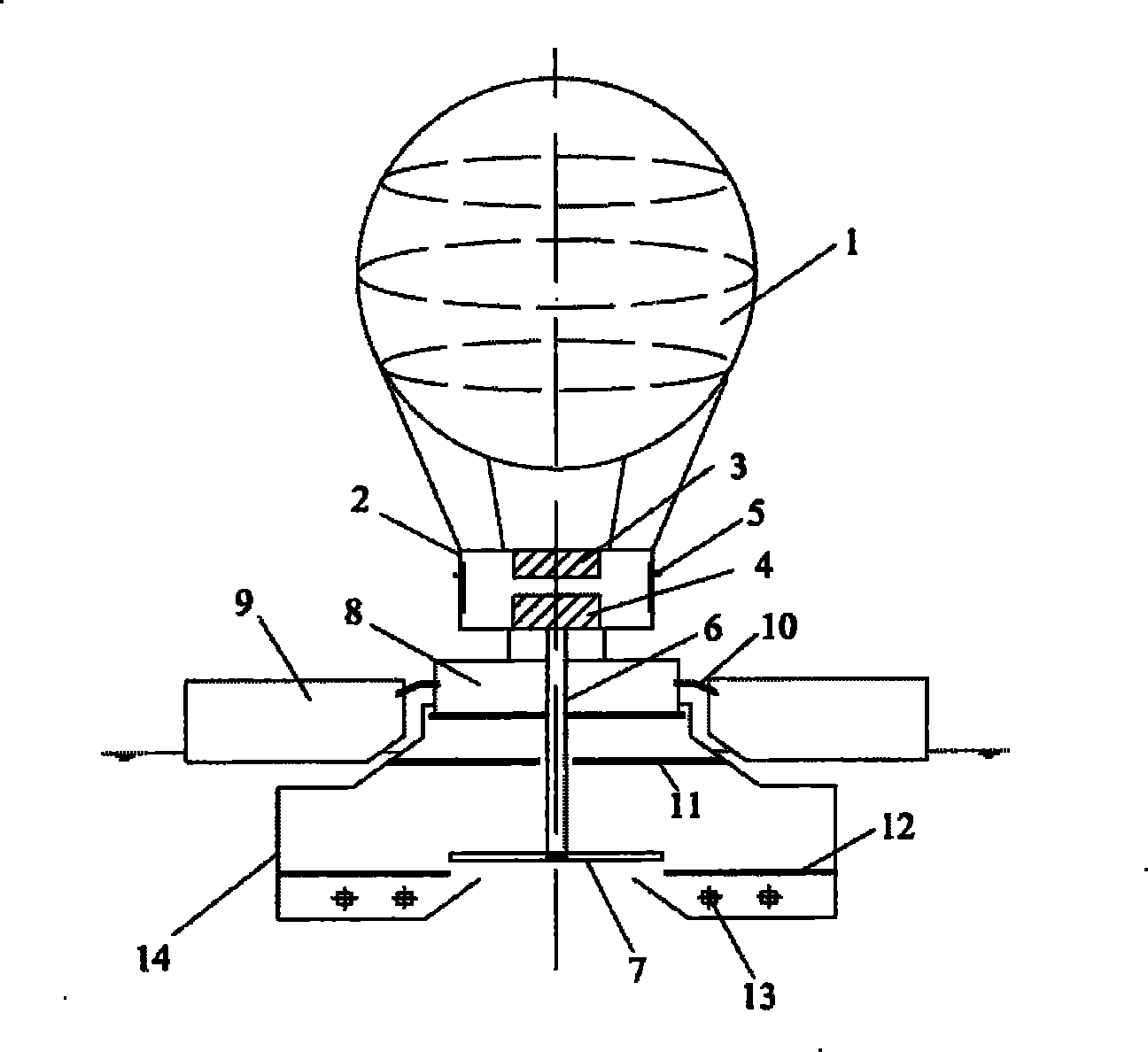 Hot-air balloon device for marine oil slick collection and processing