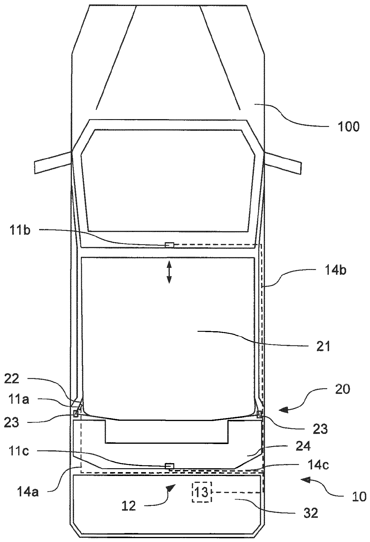 Distributed sensor system for sensing body parts and persons within the hazard zones of a convertible top