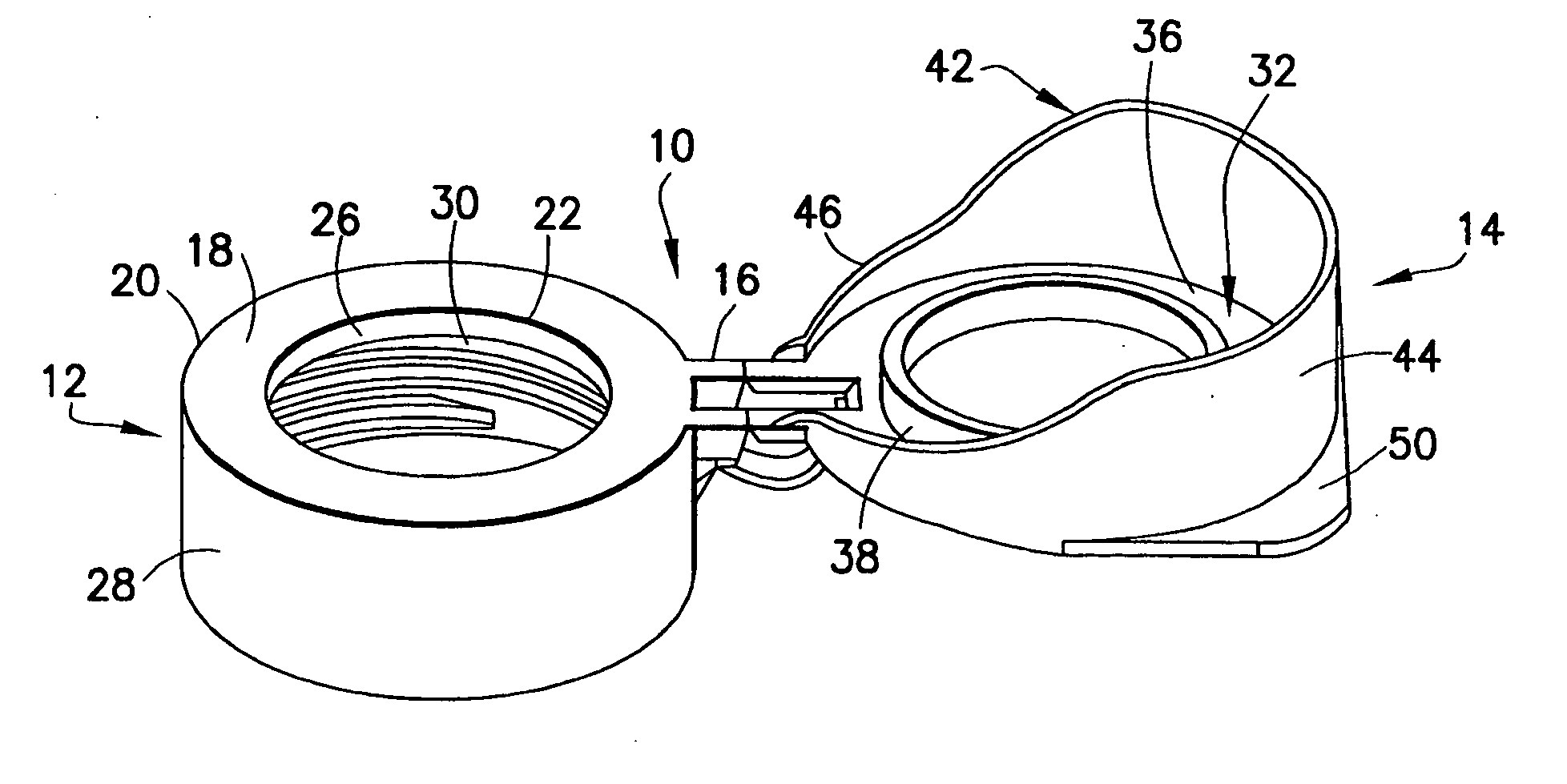 Flip top cap with contamination protection