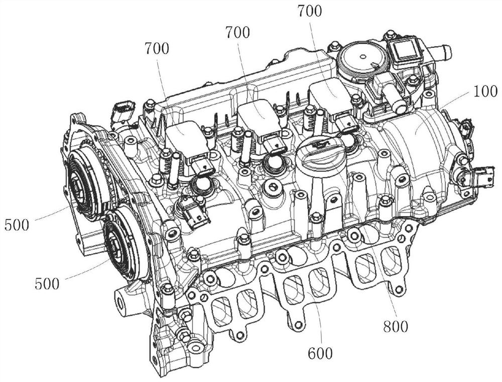 Integrated cylinder head cover and automobile engine