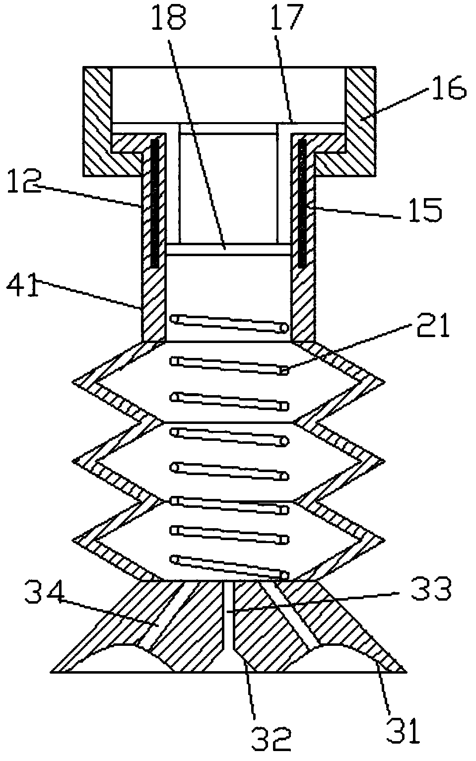 Pneumatic suction head for baked biscuits