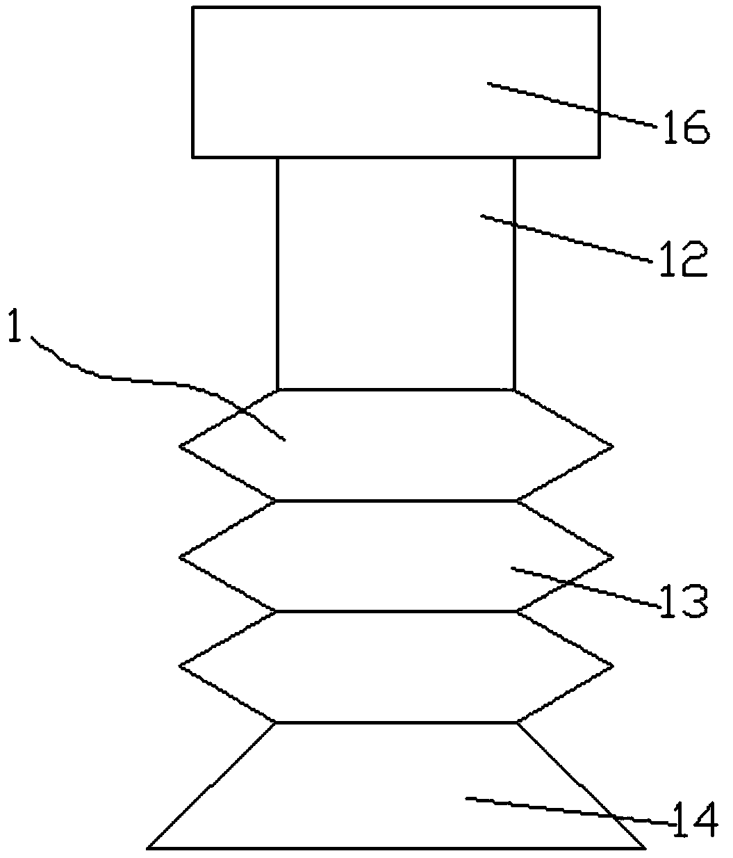 Pneumatic suction head for baked biscuits