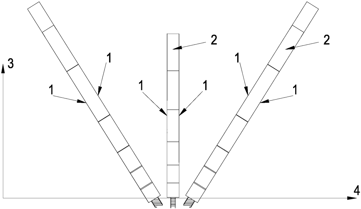 Three-dimensional space steel tower segmental hoisting accurate positioning method based on two-dimensional line shape