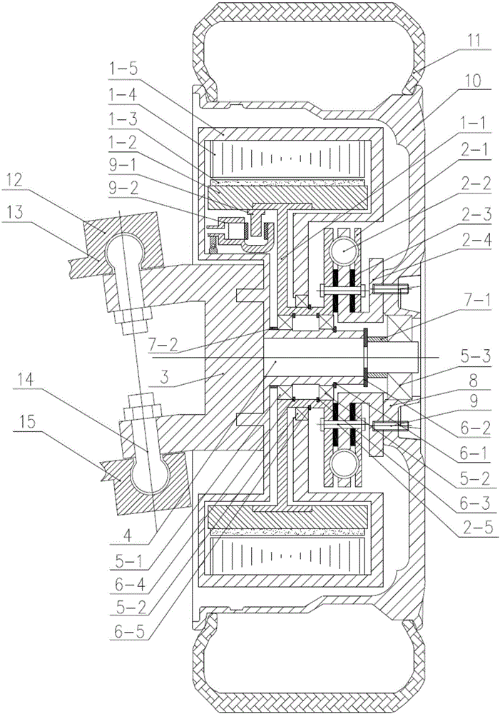 Hub electric driving system with torsion vibration attenuation function