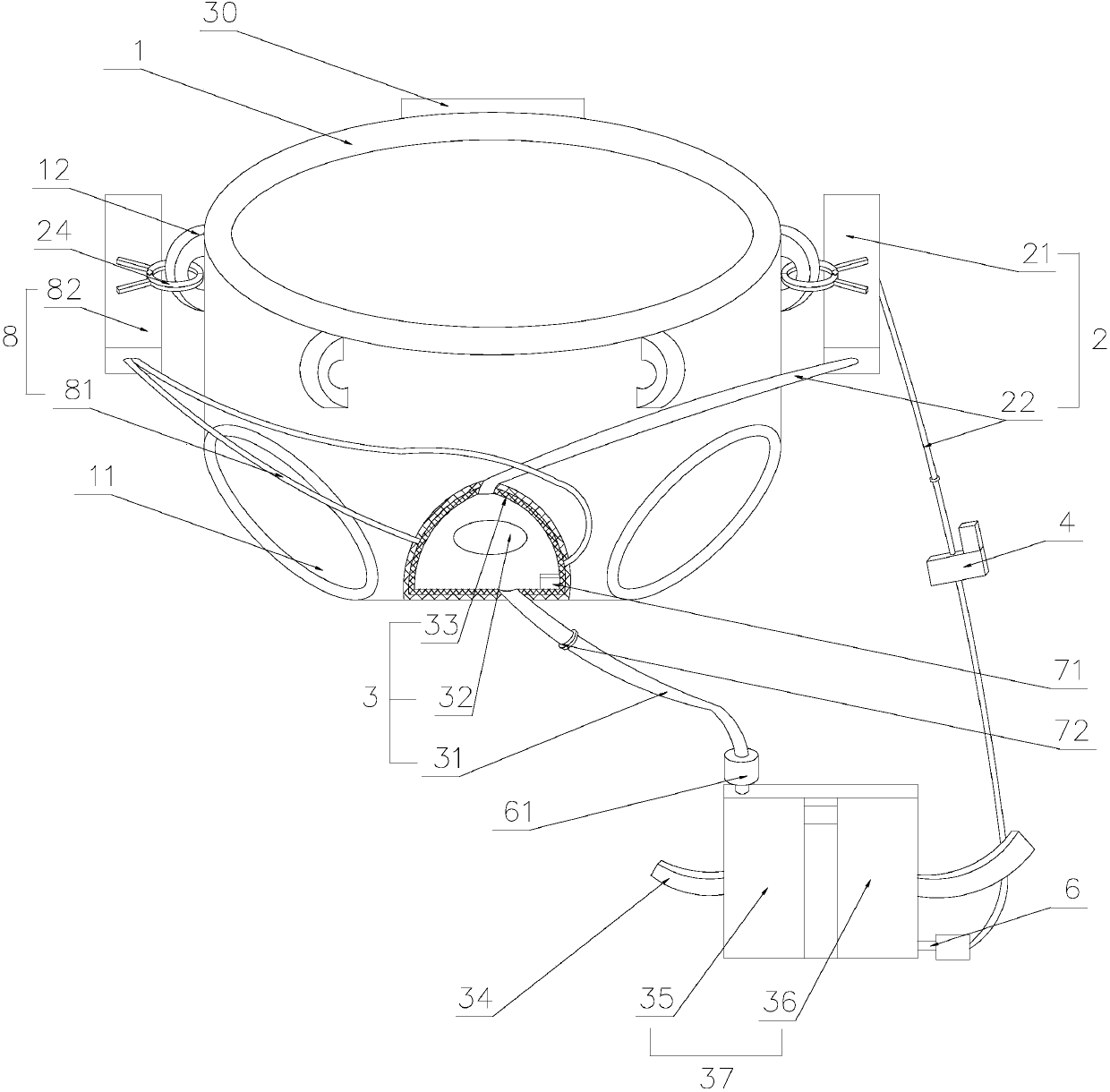 Diaper structure for patient having incontinence