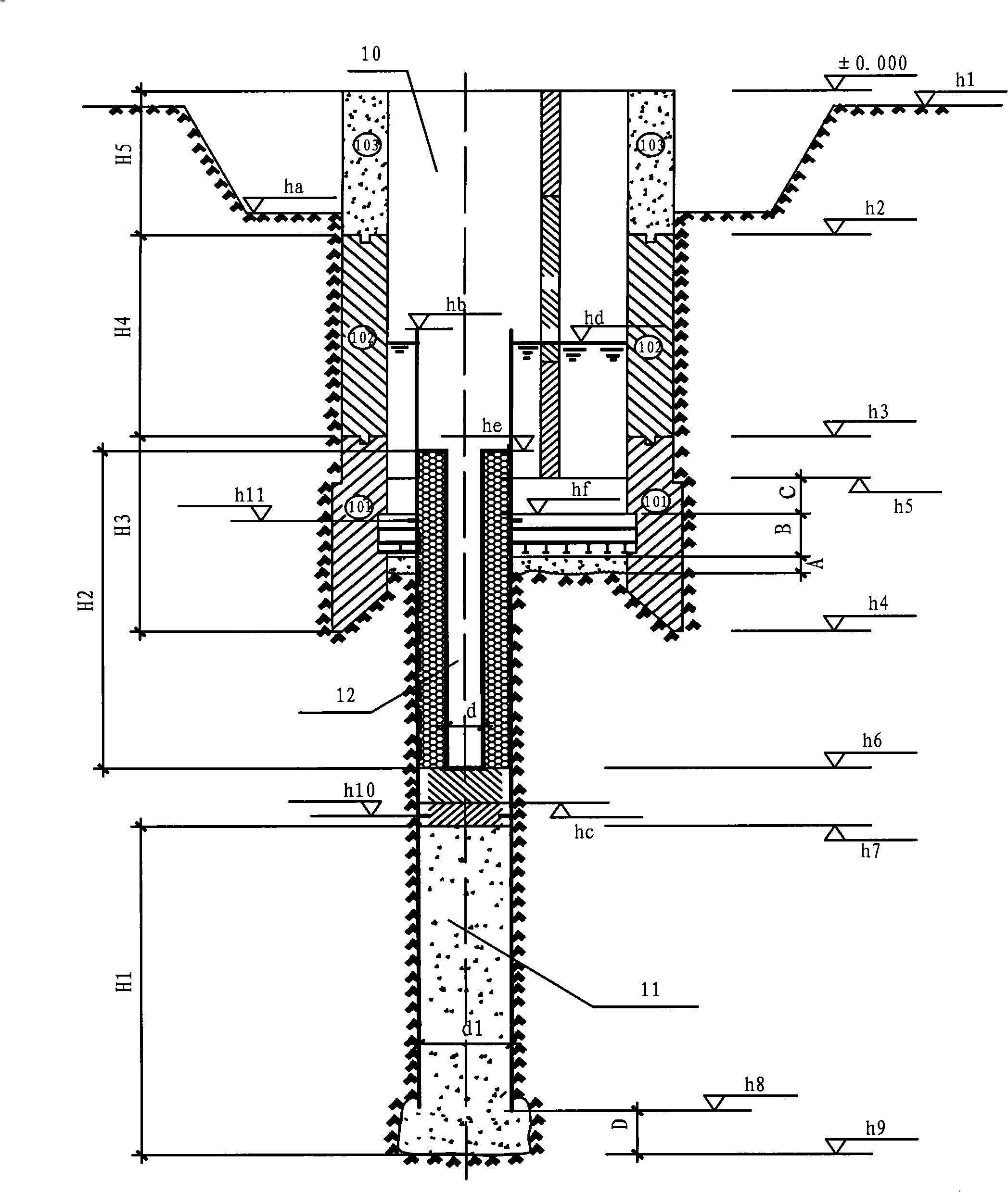 Design and construction method of deep foundation ditch