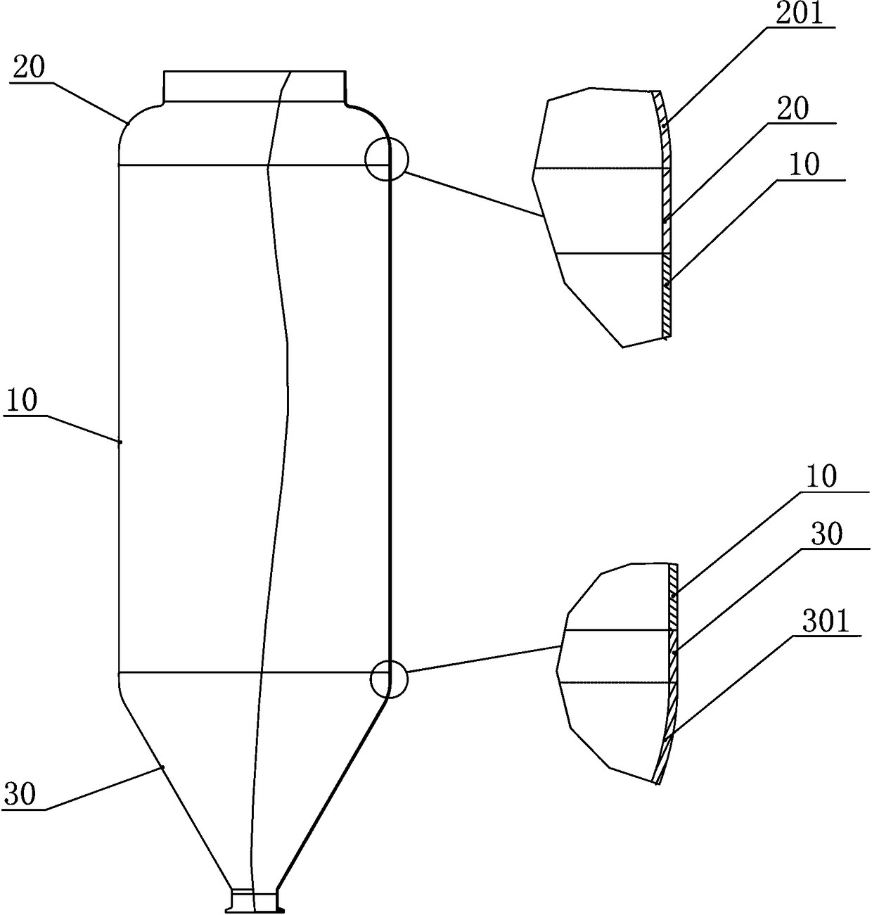 Manufacturing method of stainless steel tapered tank body