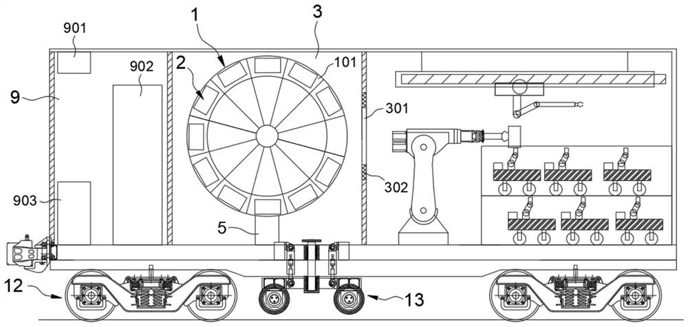 Rail transit infrastructure detection child-mother group robot