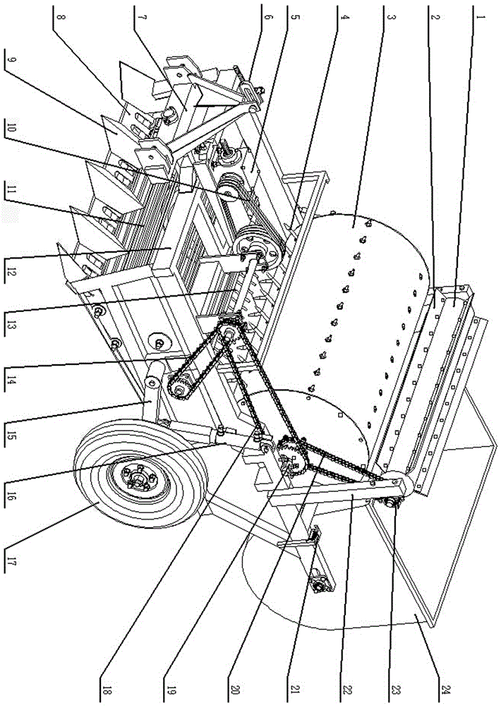 Telescopic gear type residual film picking and recycling machine