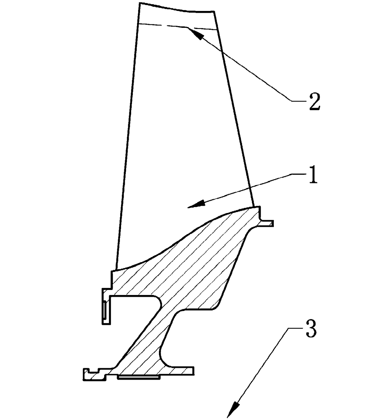 A sharpened leading edge structure and design method of a transonic fan blade top primitive blade profile