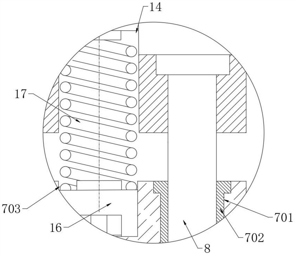 Die with stretching male die and bottom hole punching stripping block integrally formed