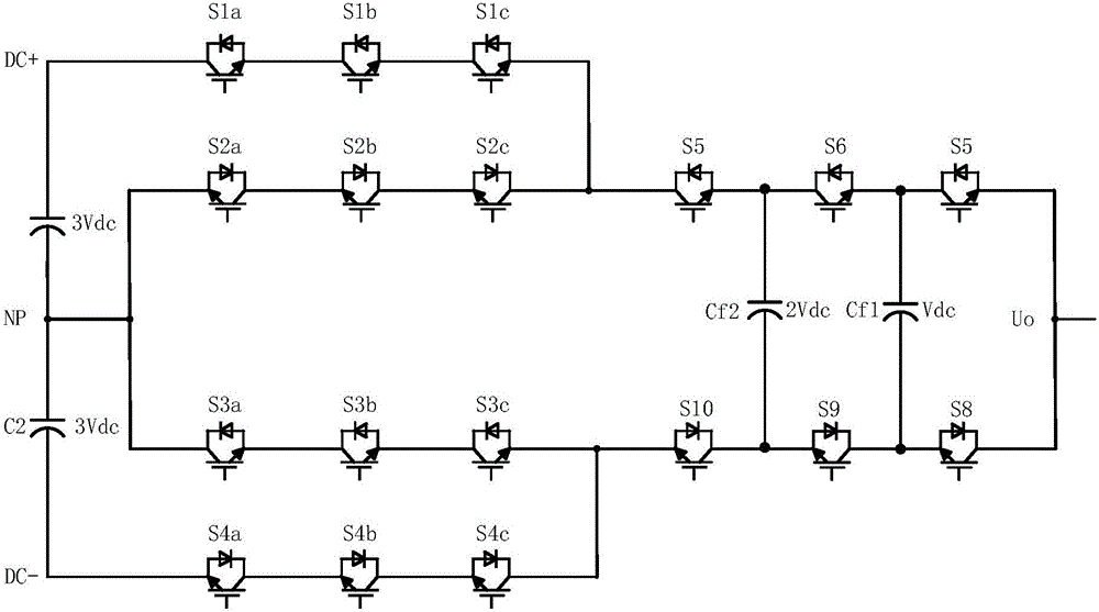 Topological structure of seven-level ANPC converter