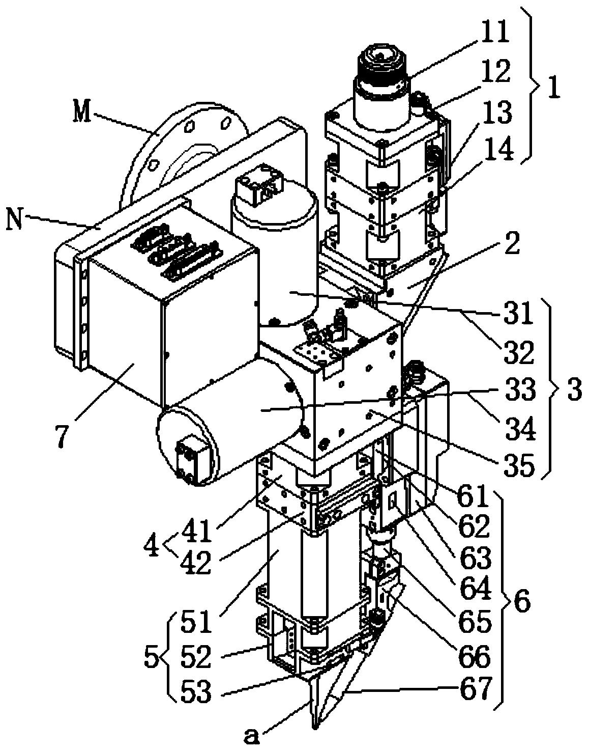 Laser stirring welding device with tactile tracking