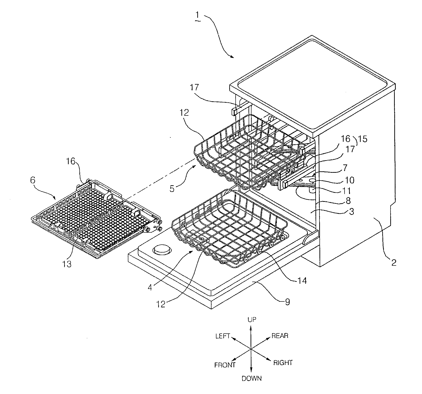 Dishwasher and rack assembly therefor