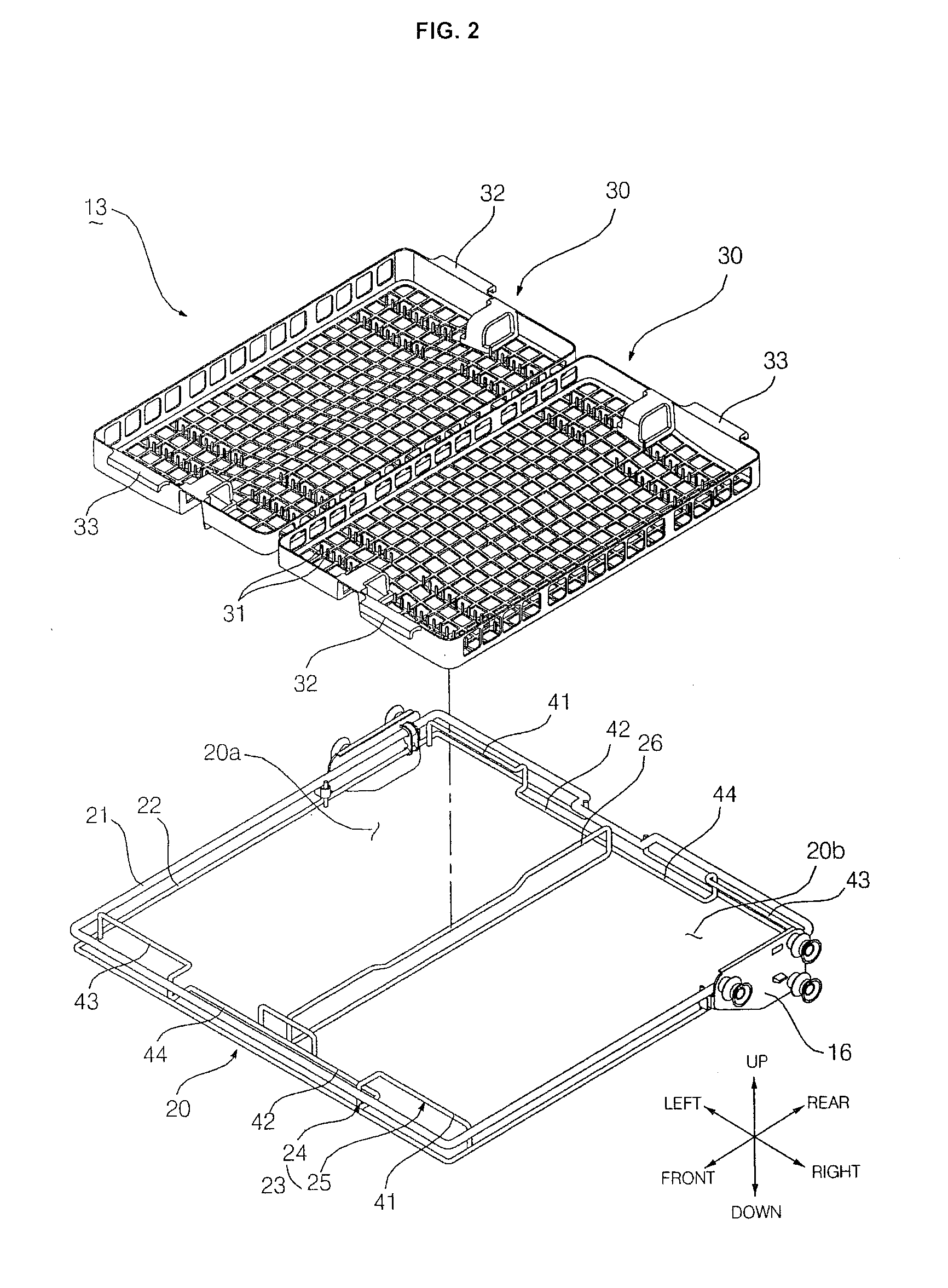 Dishwasher and rack assembly therefor