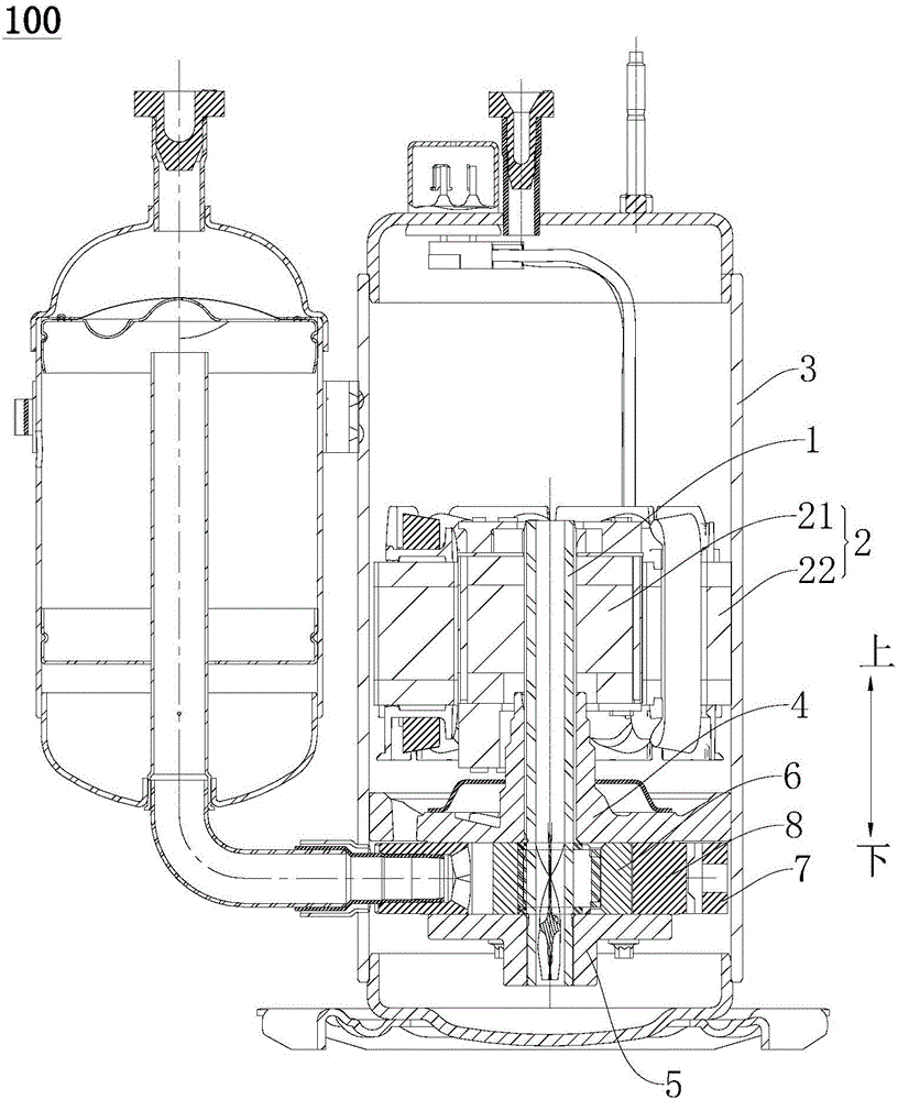 Crankshaft for compressor and compressor with same