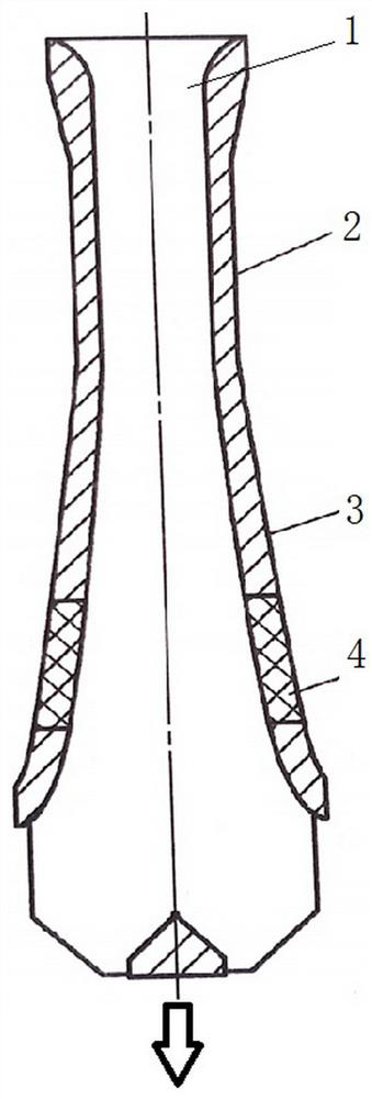 Parabola type long-service-life continuous casting submersed nozzle