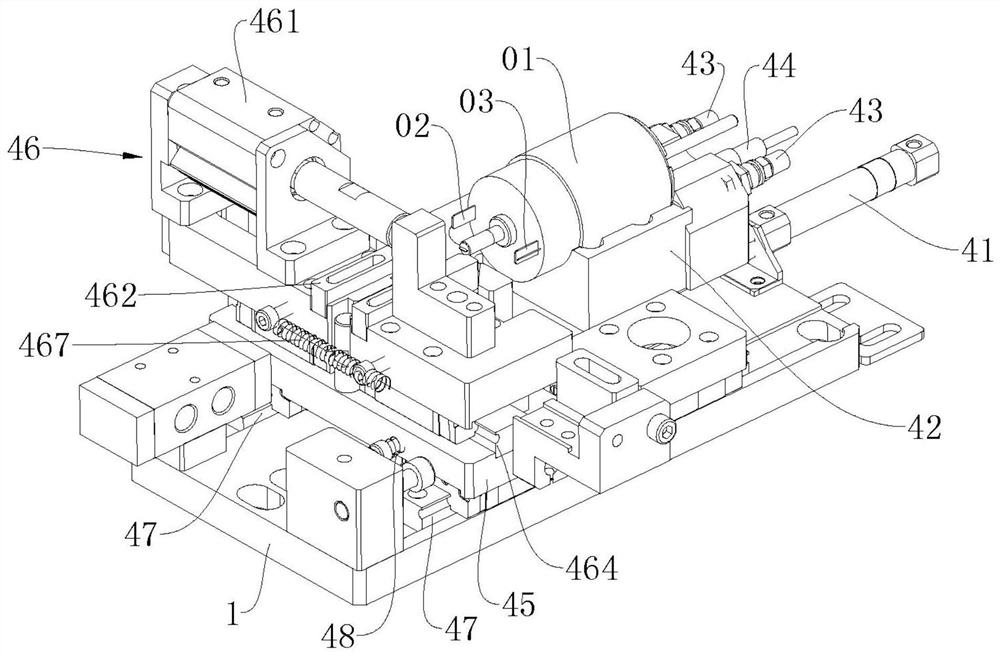 A motor terminal foot automatic correction mechanism of a motor inspection and correction automatic machine