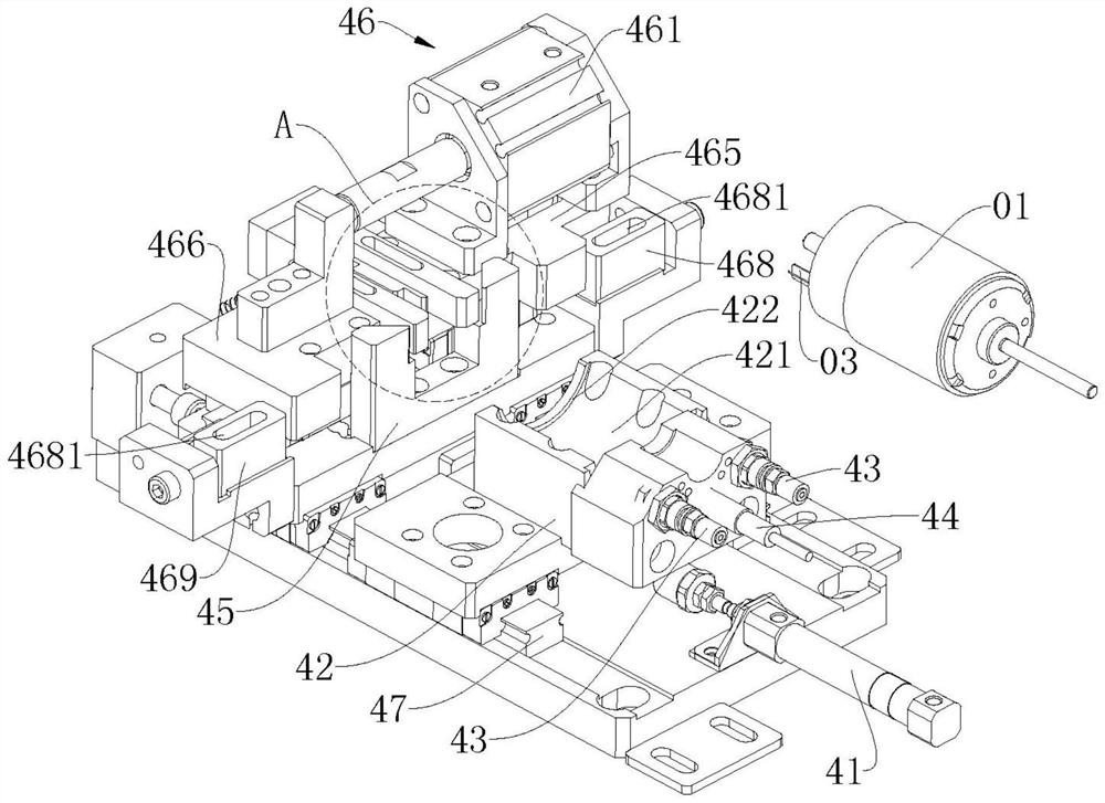 A motor terminal foot automatic correction mechanism of a motor inspection and correction automatic machine