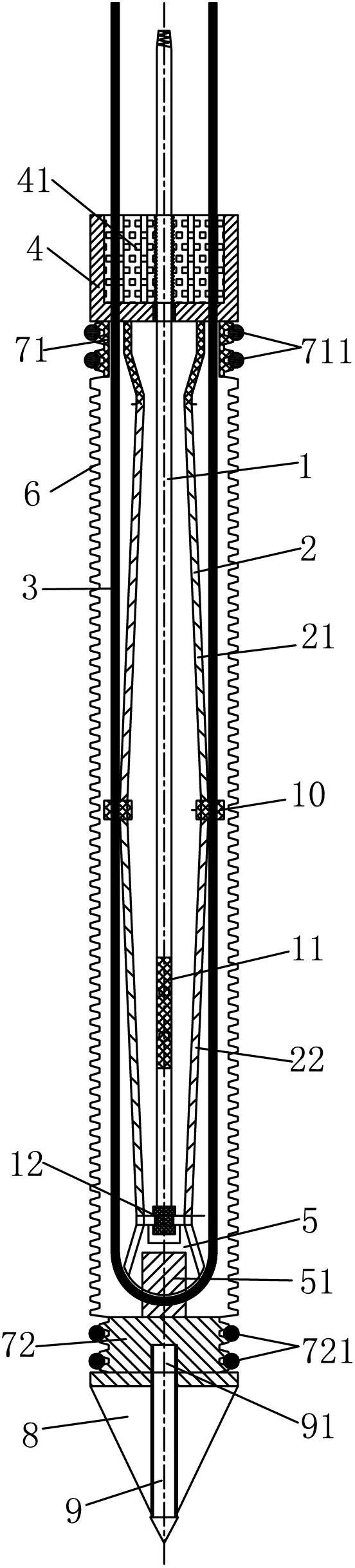 Embedded recoverable expansion anchor cable and construction method thereof