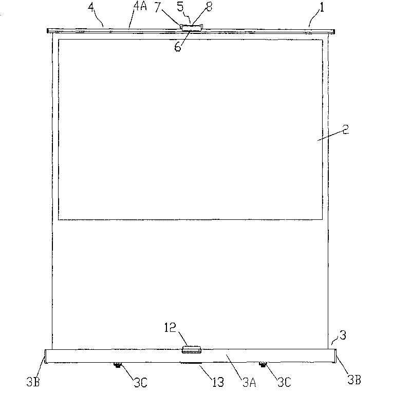 Portable self-supporting manual-lifting screen