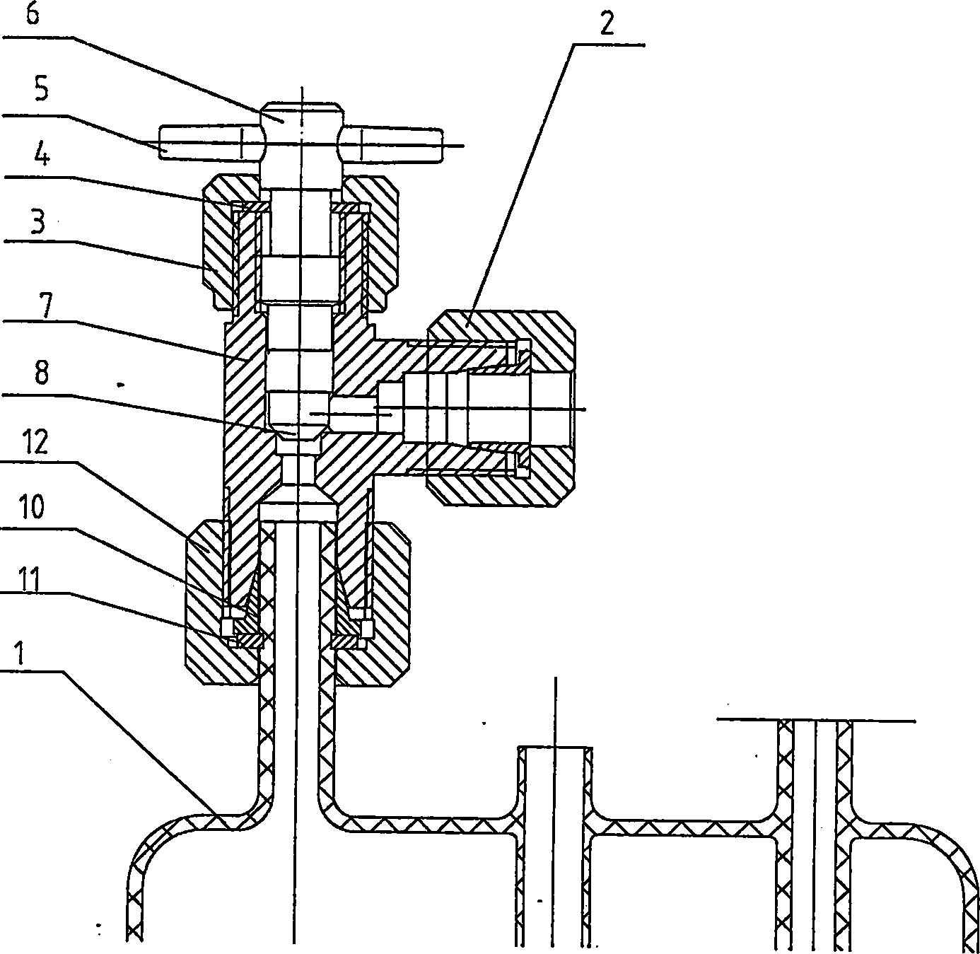 Valve piece of dedicated composite tubing for source bottle