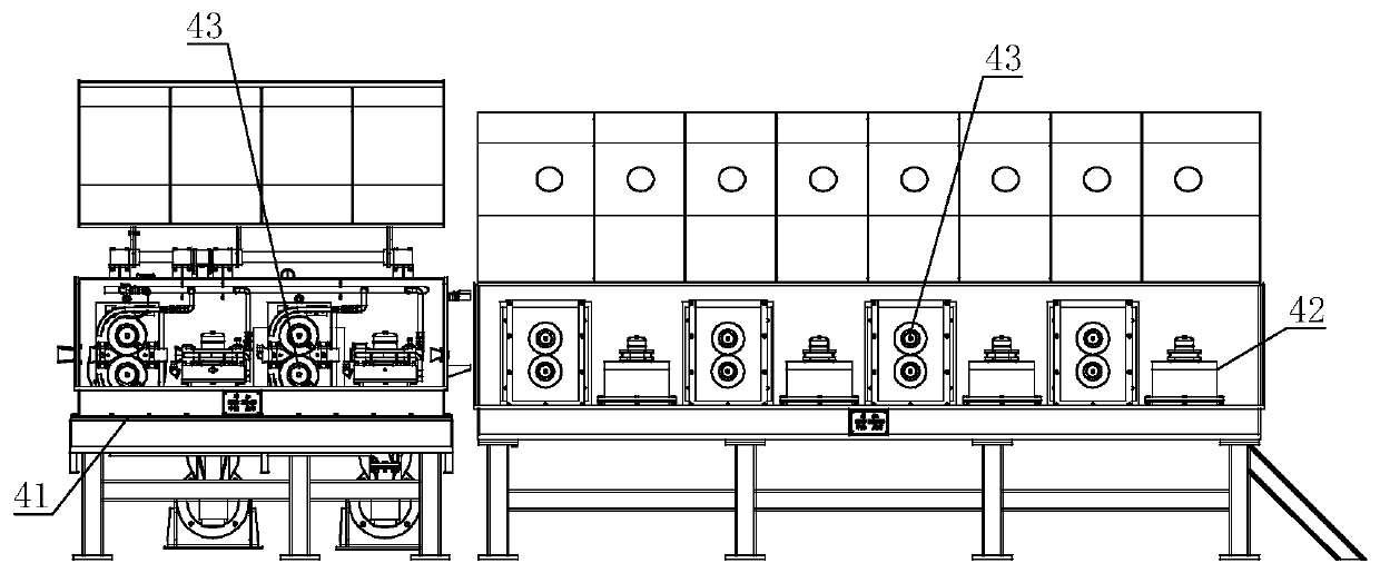 A 5356 aluminum alloy rod continuous casting and rolling production system